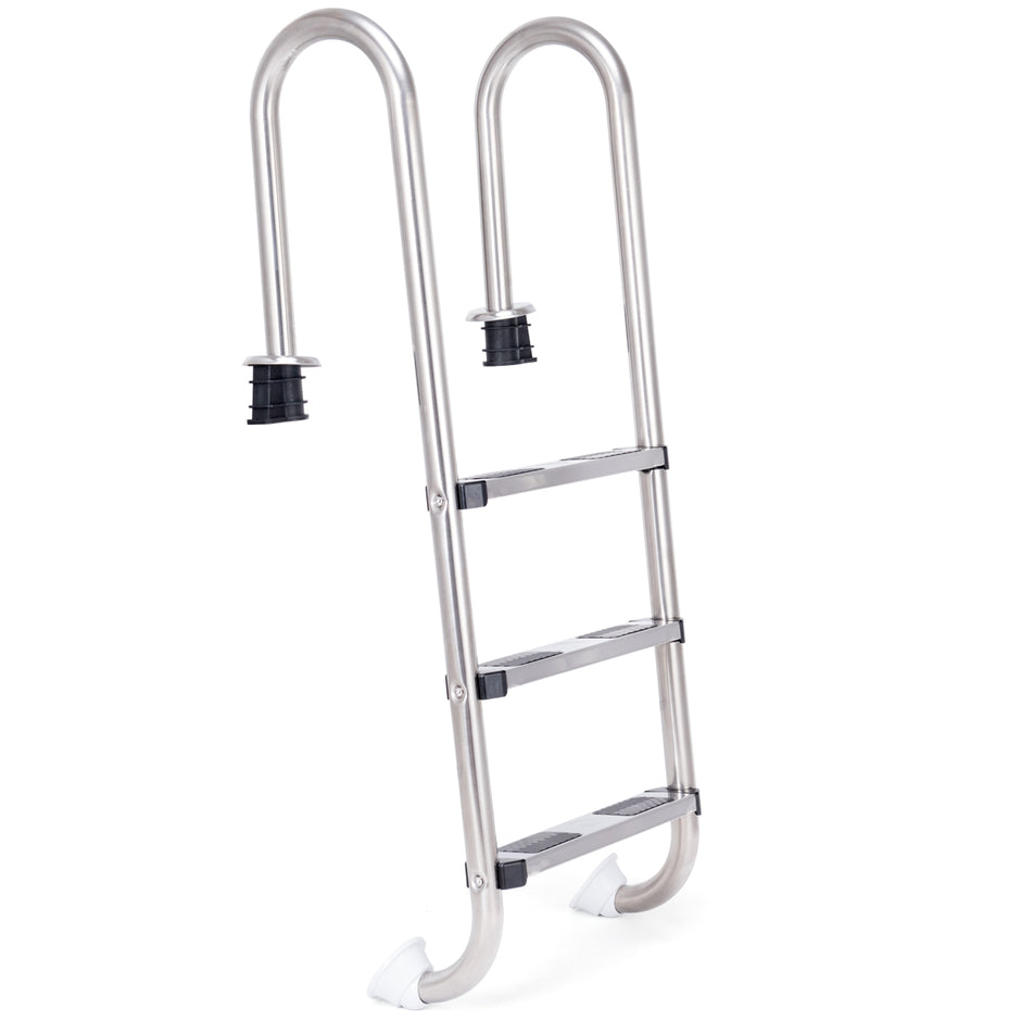 Poolstege – stegs säkerhetsstege rostfritt stål – 3 132 x 50 x 26 cm – Silver