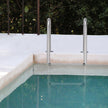 Poolstege – stegs säkerhetsstege rostfritt stål – 3 132 x 50 x 26 cm – Silver