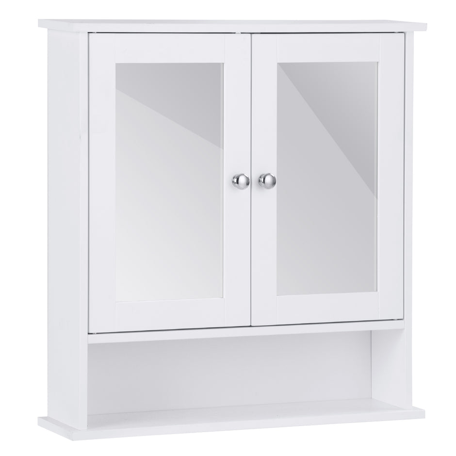 Spegelskåp – Badrumsskåp Väggskåp – 56,5 x 13,5 x 58,5 cm – Vit