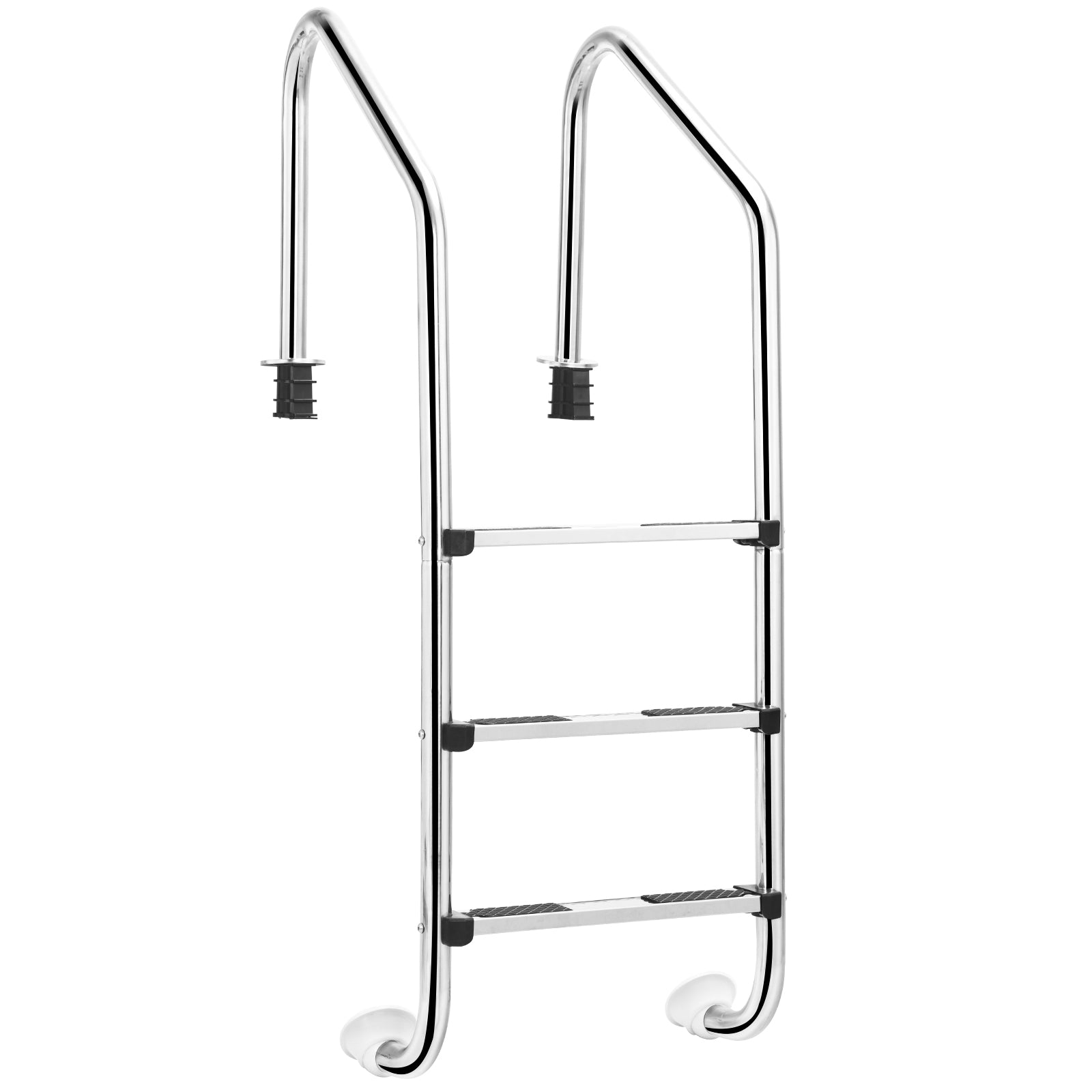 Poolstege – i rostfritt stål stegs med halkfria – 3 53 x 63 x 147 cm – Silver