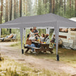 Pop – up Faltpaviljong med bärväska på hjul och UV skydd 50+ partytält – 3 x 6 m – Grå