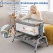 i – mobil babysäng med myggnät och madrass justerbara höjder – 4 1 6 – Grå