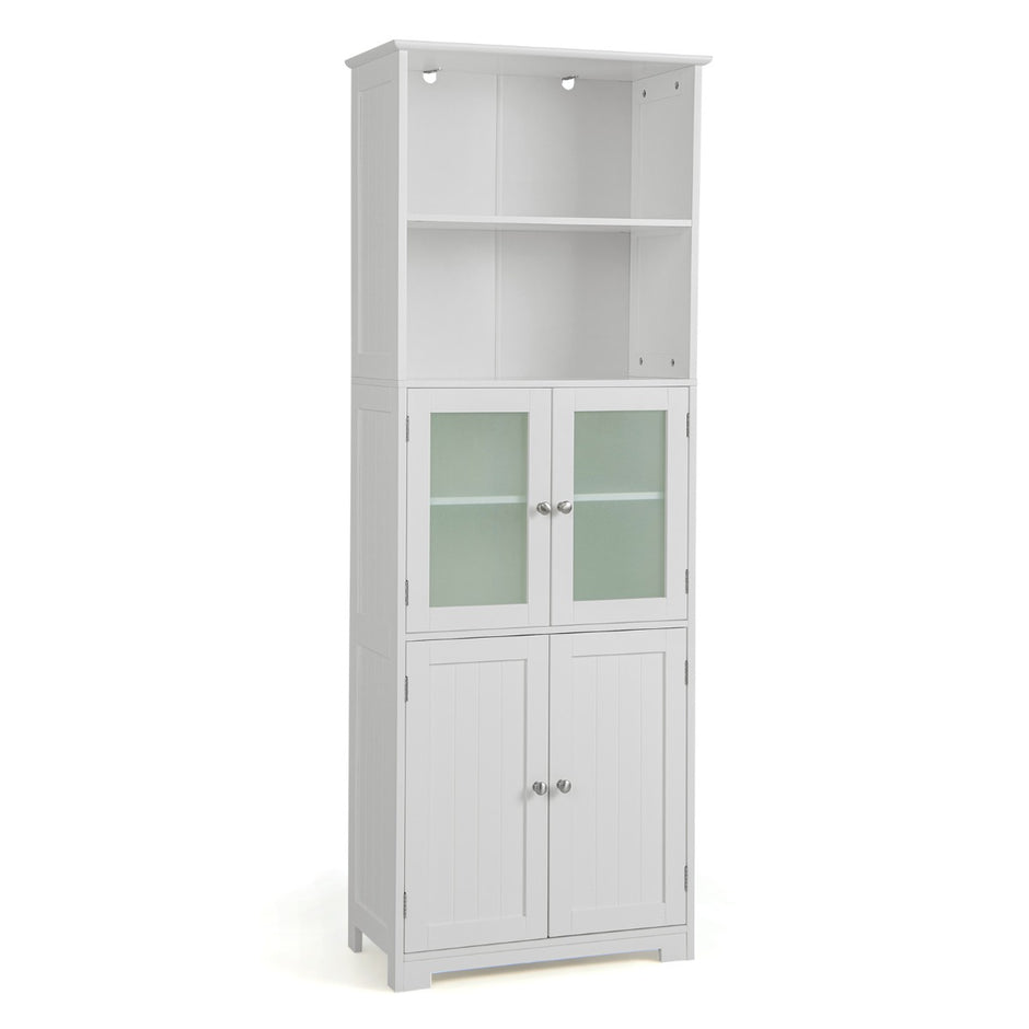 Högt – badrumsskåp Fristående förvaringsskåp – 60 x 30 x 163 cm – Vit