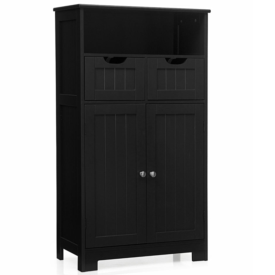 Badrumsskåp – med höjdjusterbar hylla – 60 x 30 x 109 cm – Svart