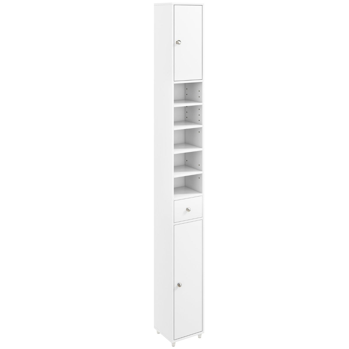 Smalt – badrumsskåp högskåp med dörrar och låda – 2 1 20 x 20 x 180 cm – Vit