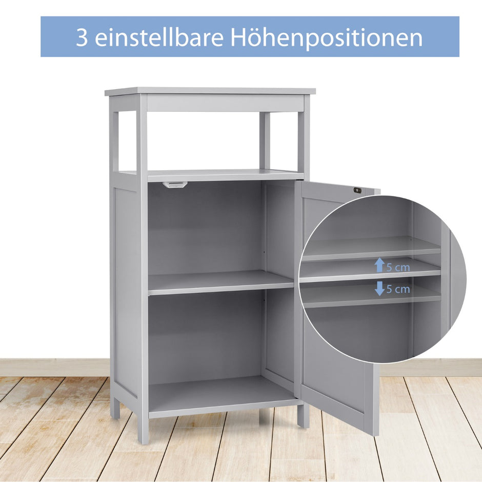 Badrumsskåp – Multifunktionell Fristående Hylla – 45 x 30 x 84 cm – Vit