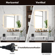LED badrumsspegel – med belysning och pekknapp minnesfunktion väggspegel – 70 x 50 cm – Silver