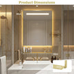 LED Badrumsspegel – med Ljusfärger och Justerbart Ljusstyrka Väggmonterad Sminkspegel – 3 80 x 60 cm – Guld