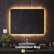 Rektangulär – LED belyst Spegel Väggmonterad – 70 x 50 cm – Silver