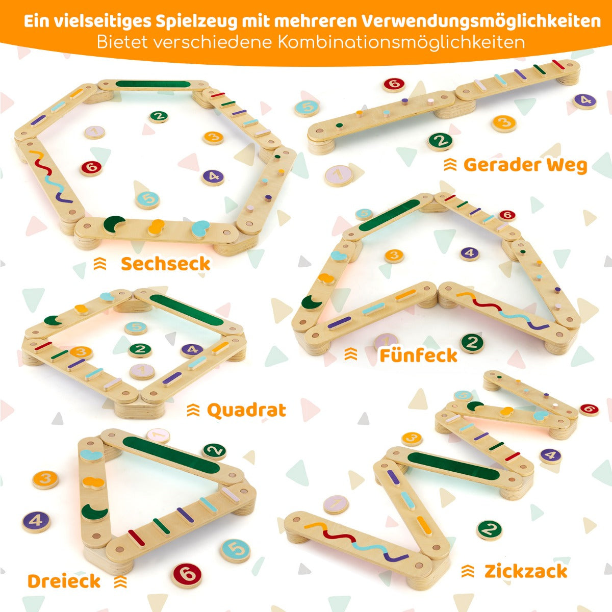 Balansbalk – Barn DIY med balanserande stenar på båda sidor Montering – 6 – Flerfärgad