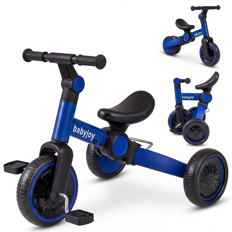 i – barncykel Barnbalanscykel med avtagbara pedaler justerbar styre – 5 1 – Blå