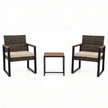 Balkongmöbler – Set Med Stolar och Sidobord Mjukta Kuddar Sittgrupp Lounge – 2 – Beige
