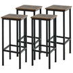 Vintage – set med barstolar upp till motpall fotstöd sitthöjd – 4 100 kg 72 cm – Brun