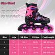 Barn – Inlineskates Storlekar Justerbara Med Ljusande Hjul L (EU 38-41) – 4 – Rosa