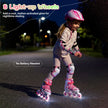 Inline – Skates barn storlekar justerbara med lysande hjul S – 4 – Rosa