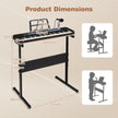 Tangenter – Barnpiano Keyboard Inomhusmusikinstrument med justerbart ställ Mikrofon – 61 – Svart