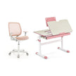 Höjjusterbart – barnskrivbord + barnroterbar stol set, – . – Rosa