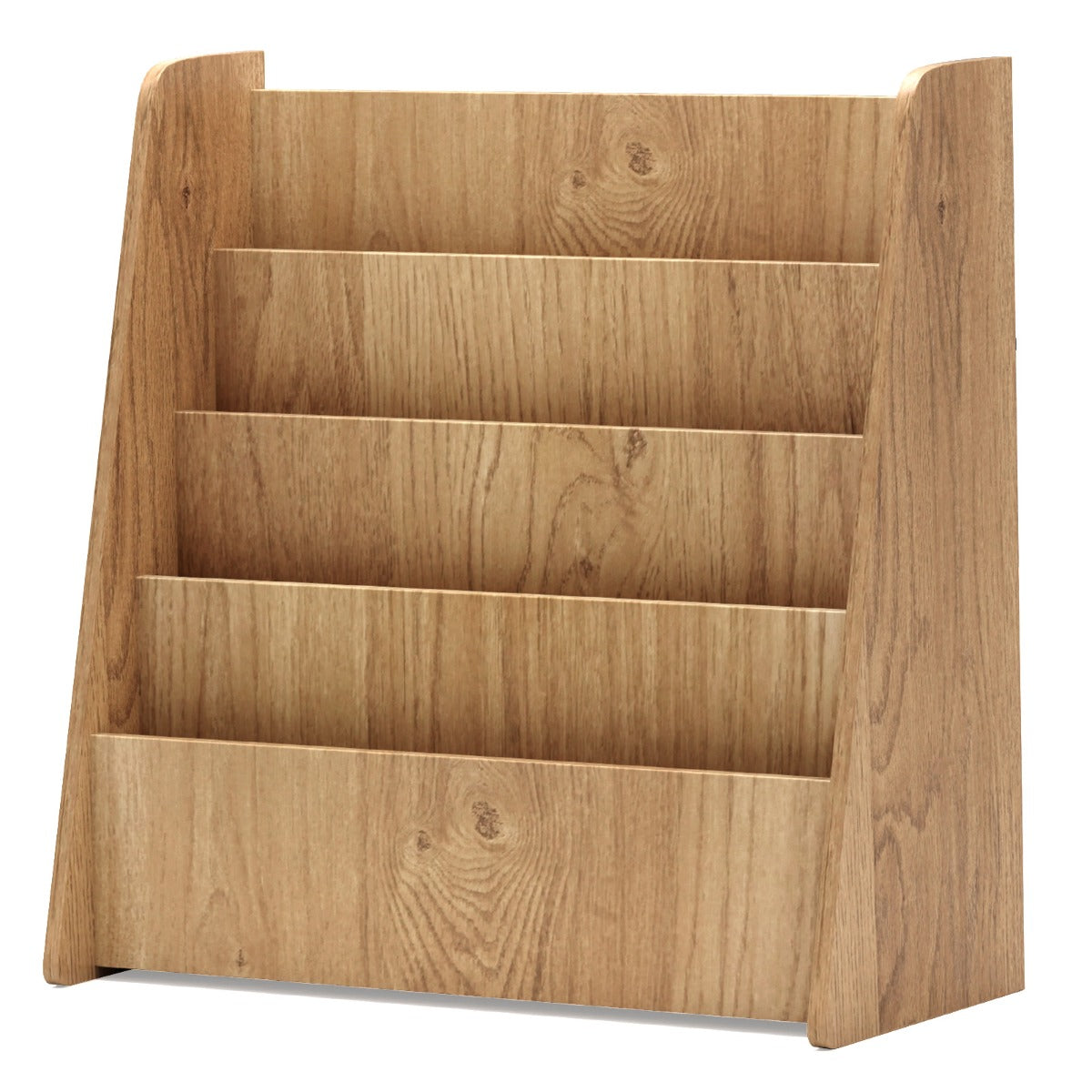 Barnbokhylla – med förvaringsfack Barnhylla Tidningsställ Bokställ Naturell – 4 – Natur