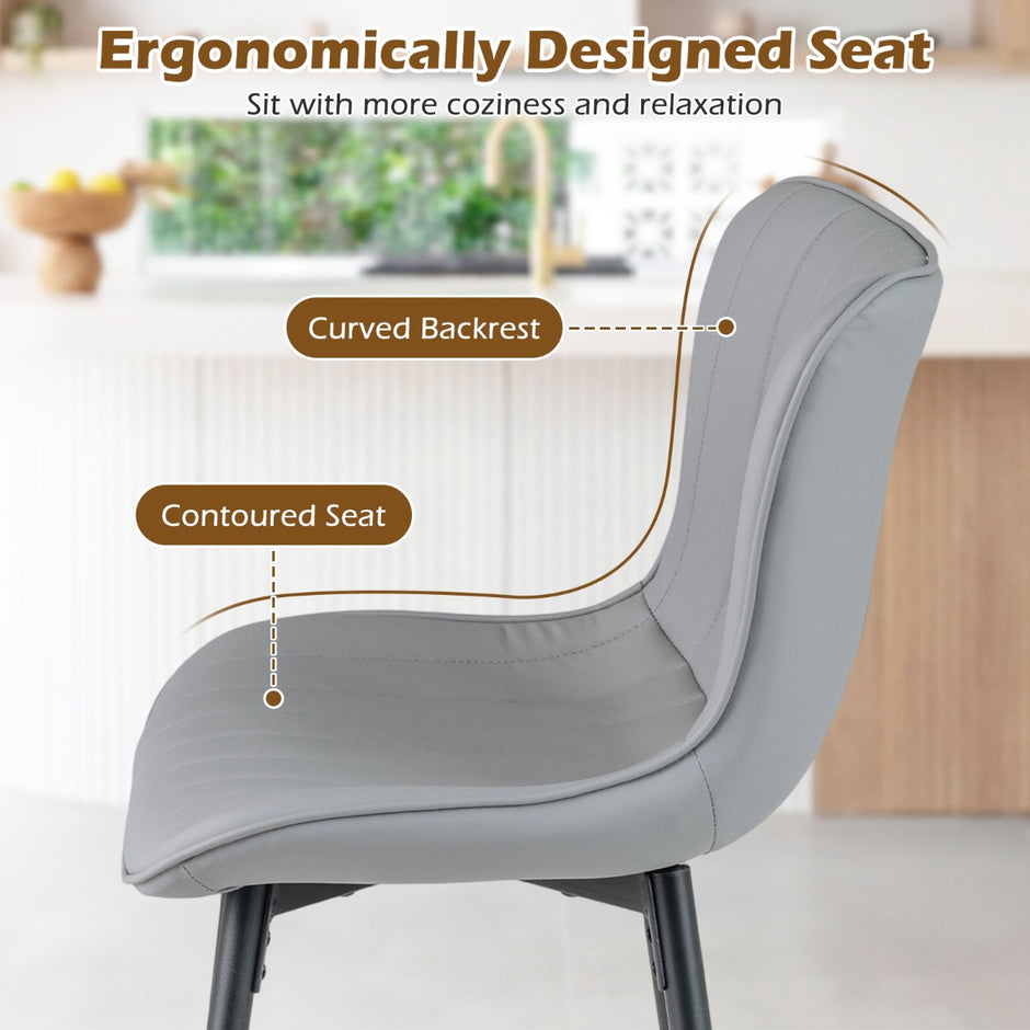 Barpall – pack, höga kökspallar med ergonomiskt ryggstöd och vadderad sits – 2