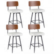pack – barhocker, roterbara, industriella barstolar med vadderad ryggstöd, fyrkantiga, vita – 2 – Vit