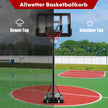 Höjdjusterbar – basketbåge med stativ och hjul basketställ – 305 cm 2 130 cm – Svart