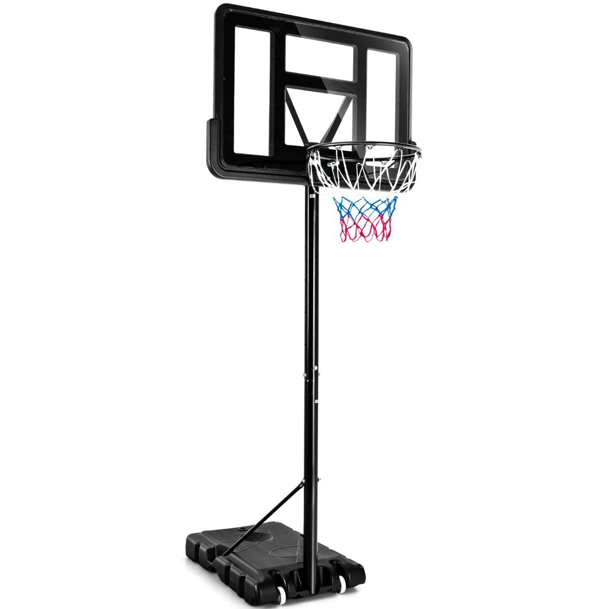Basketställ – med nät och hjul Höjdjusterbar – 130-305 cm 2 – Svart