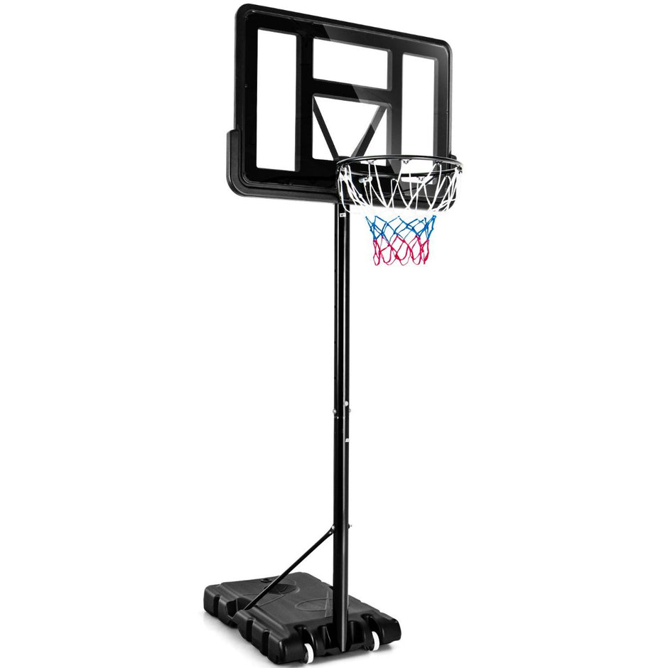 Basketställ – med nät och hjul Höjdjusterbar – 130-305 cm 2 – Svart