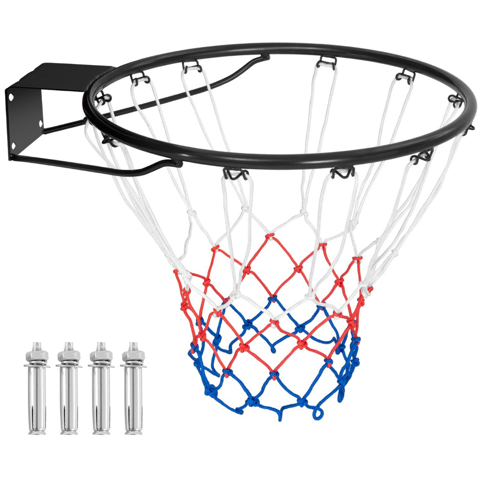 Basketbåge – med ring och nät för dörr inomhus mini – Ø 45 cm – Svart