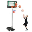 Basketställning – höjdjusterbar basketkorg med stativ väderbeständig inomhus utomhusgrön – 90/158-210 cm – Grön