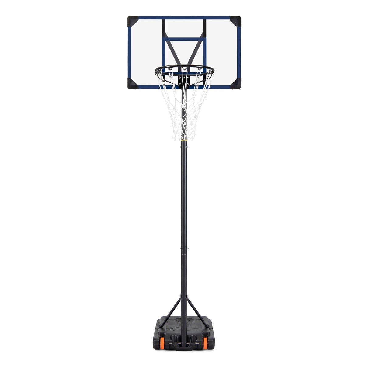 Höjjusterbart – basketställ Utomhus basketkorg med hjul och stativ Basketutrustning – Svart
