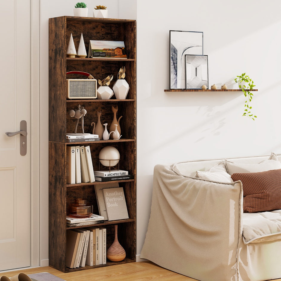 Bokhylla – med Kippskydds set Fristående Ställhylla Visning – 2 178 cm – Brun