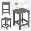 Sidobord – väderbeständigt HDPE Adirondack – 36 x 36 x 47 cm – Grå