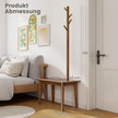 i – sidobord av massivt trä klädhängare med skobänk – 3 1 76 x 43 x 168 cm – Brun