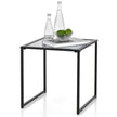 Sidobord – Litet trädgårdsbord Balkongbord med bordsskiva i härdat glas – 43 x 43 x 45 cm – Svart