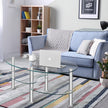 vånings – glasbord med modern oval design – 3 – Genomskinlig