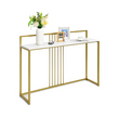 Konsolbord – med marmorlook och guldfärgad metallstomme Modernt hallbord – 120 cm – Vit