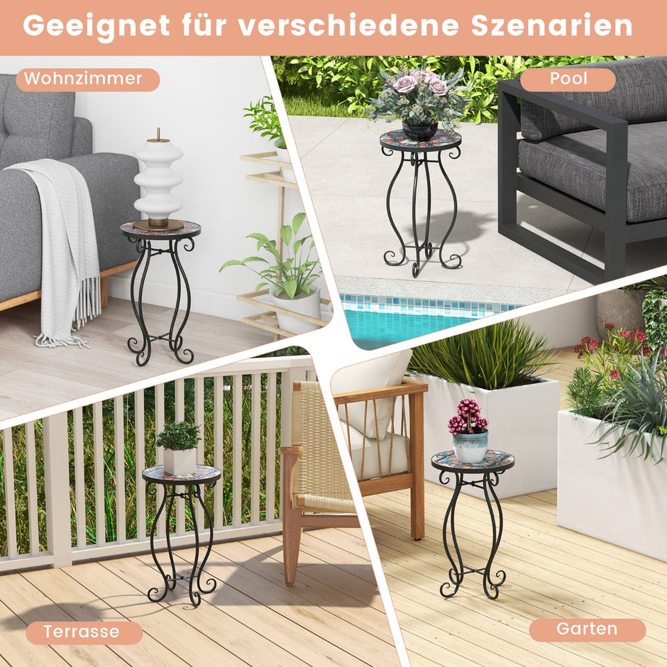 Sidobord – mosaikbord runt trädgårdsbord bistrobord ∅30 x – 50 cm – Färgglad