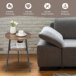 våningar – sidobord runt sängbord med metallram – 2 39 x 39 x 55 cm – Valnöt