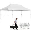 Stort – pop up kapelltält hopfällbart eventtält med bärväska – 300 x 600 cm – Vit