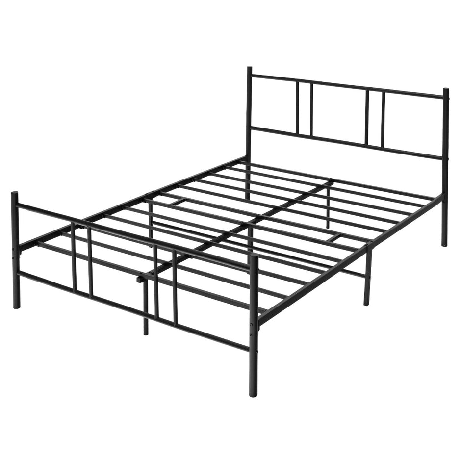 Sängstomme – i metall med sänggavel och fotgavel – 200 x 160 cm – Svart