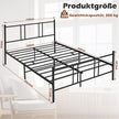 Metall – Sängstomme Modern Plattform – 200 x 140 cm – Svart