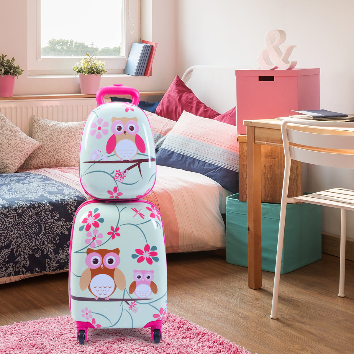 delat – resväska set resebagage 16'' + 12'' ryggsäck – 2 – Färgglad