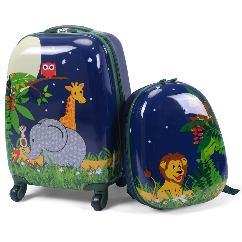 delad – resväska set resbagage barnbagage 16'' + 12'' ryggsäck – 2 – Färgglad