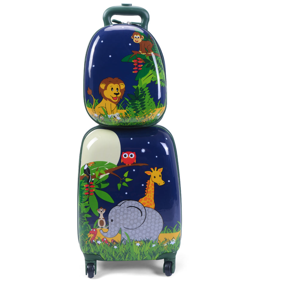 delad – resväska set resbagage barnbagage 16'' + 12'' ryggsäck – 2 – Färgglad