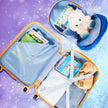 delat – set Barnresväska + ryggsäck av plast Barnvagn Barnbagage Astronauter – 2 – Blå