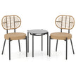 delat – PE rotting Utomhus Bistro set Patiokonversationsset med härdat glas soffbord – 3 – Brun