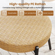 delat – PE rotting Utomhus Bistro set Patiokonversationsset med härdat glas soffbord – 3 – Brun