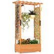 Upphöjd – träsäng med spaljé och hängande tak – 110 x 44 x 182 cm – Orange