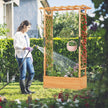 Upphöjd – träsäng med spaljé och hängande tak – 110 x 44 x 182 cm – Orange