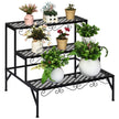 Blomsterhylla – vånings växtställ i metall – 3 70 x 60 x 60 cm – Svart